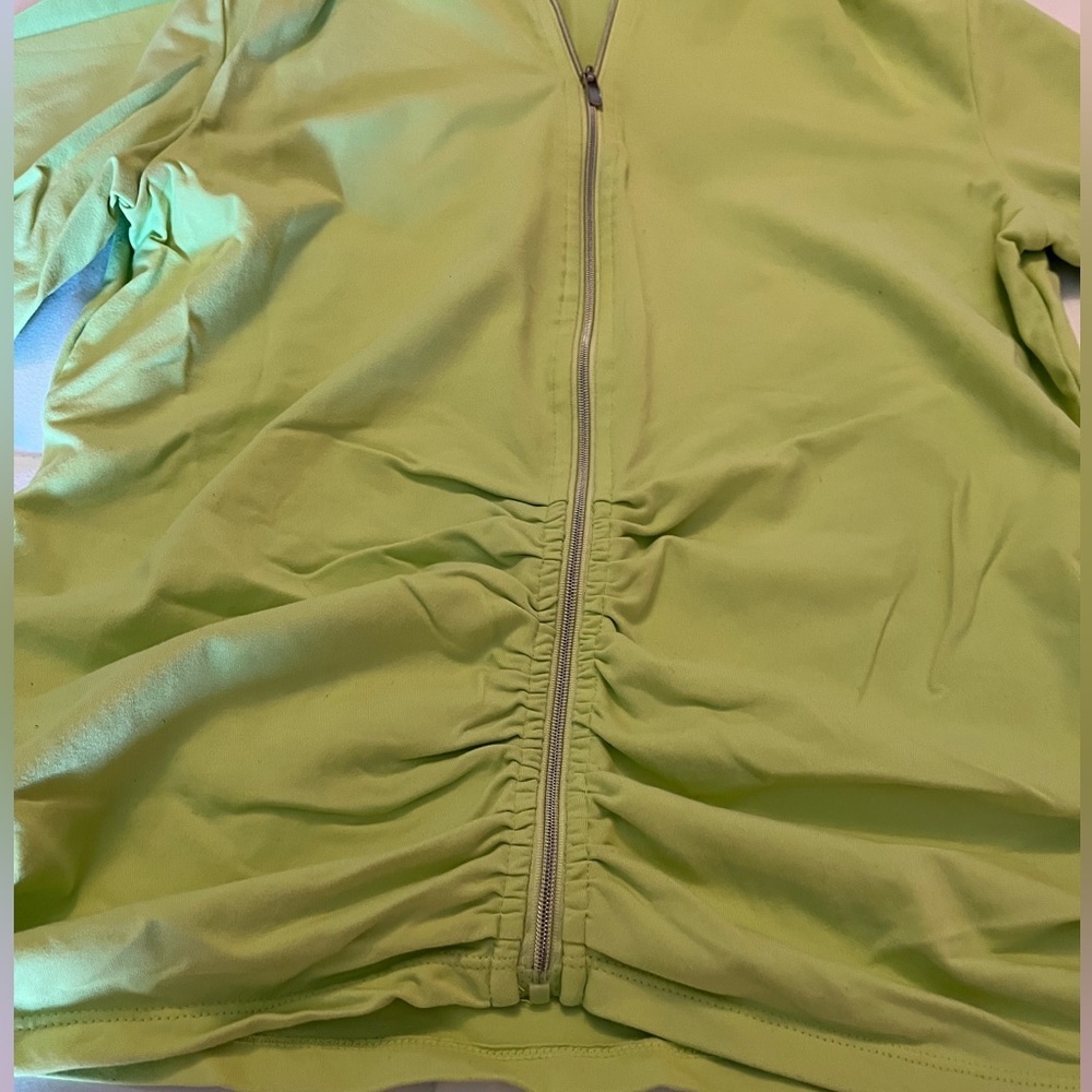 Calvin Klein/women’s zipper jacket, lime green,size M - Picture 6 of 6